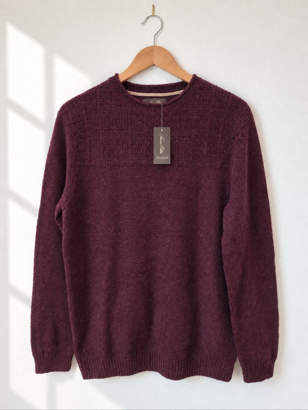 Tasso Elba Alpaca Wool Blend Textured Crewneck Sweater Men's S NWT Quiet Luxury